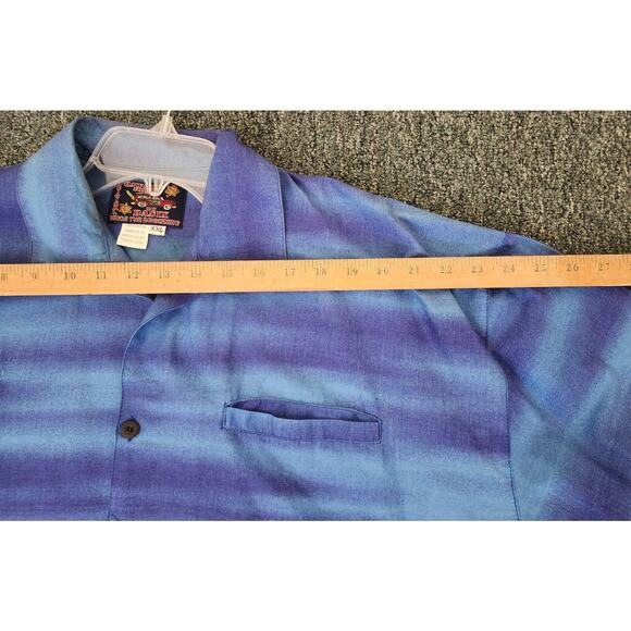 MEN'S "HAWAIIAN SHIRT BY BASIX"-Blue-Dolphins-Button Up-Tropical-Size XXL - Picture 12 of 12